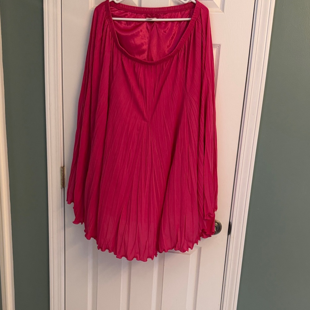 Cato Bright Fuchsia Pleated Circle Skirt